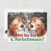 雪だるまクリスマスって言った?ビーグルポストカード シーズンポストカード (正面/裏面)