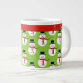雪だるまクリスマスのパーソナライズ名深刻なコーヒー ジャンボコーヒーマグカップ (正面右)