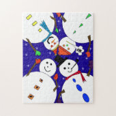 雪だるまクリスマスウィンターパズル ジグソーパズル (縦)