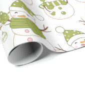 雪だるまクリスマスオーナメントギフトホワイトクリスマス ラッピングペーパー (ロールコーナー)