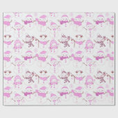 雪だるまクリスマスオーナメントギフトホワイトクリスマス ラッピングペーパー (フラット)