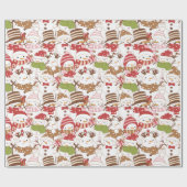 雪だるまクリスマスオーナメントギフトホワイトクリスマス ラッピングペーパー (フラット)