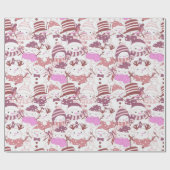 雪だるまクリスマスオーナメントギフトホワイトクリスマス ラッピングペーパー (フラット)