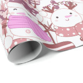 雪だるまクリスマスオーナメントギフトホワイトクリスマス ラッピングペーパー (ロールコーナー)