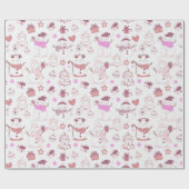 雪だるまクリスマスオーナメントギフトホワイトクリスマス ラッピングペーパー (フラット)