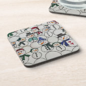 雪だるまクリスマスオーナメントハンド色彩の鮮やか雪だるま コースター (左側)