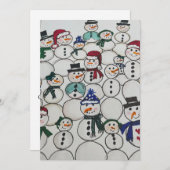 雪だるまクリスマスオーナメントハンド色彩の鮮やか雪だるま シーズンカード (正面/裏面)