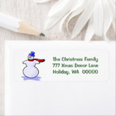 雪だるまクリスマスカード差出人住所シール ラベル (インサイチュ)