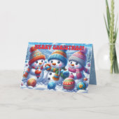 雪だるまクリスマスカード カード (正面)