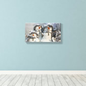 雪だるまクリスマスキャンバス キャンバスプリント (インサイチュ (ウッドフロア))