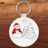 雪だるまクリスマスキーチェーン キーホルダー (正面)