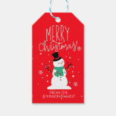雪だるまクリスマスギフトタグ ギフトタグ (正面)