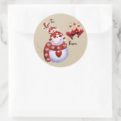 雪だるまクリスマスギフトタグ ラウンドシール (バッグ)