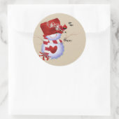 雪だるまクリスマスギフトタグ ラウンドシール (バッグ)