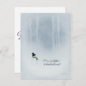 雪だるまクリスマスグリーティングスウォークの雪の森 シーズンカード (正面/裏面)