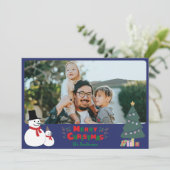 雪だるまクリスマスグリーティングホリデーカード シーズンカード (スタンド正面)