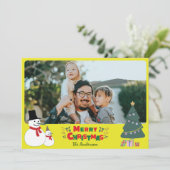 雪だるまクリスマスグリーティングホリデーカード シーズンカード (スタンド正面)