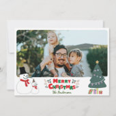 雪だるまクリスマスグリーティングホリデーカード シーズンカード (正面)