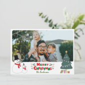 雪だるまクリスマスグリーティングホリデーカード シーズンカード (スタンド正面)