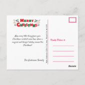 雪だるまクリスマスグリーティングホリデー葉書 ポストカード (裏面)