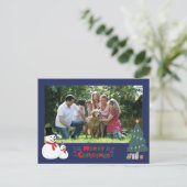 雪だるまクリスマスグリーティングホリデー ポストカード (スタンド正面)