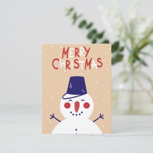 雪だるまクリスマスグリーティング シーズンカード (スタンド正面)