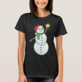 雪だるまクリスマススター Tシャツ (正面)