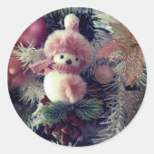 雪だるまクリスマスステッカー ラウンドシール (正面)