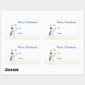 雪だるまクリスマスステッカー 長方形シール (シート)