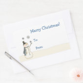 雪だるまクリスマスステッカー 長方形シール (封筒)