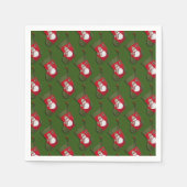 雪だるまクリスマスストッキングタイル模様 スタンダードカクテルナプキン (正面)