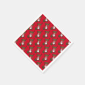 雪だるまクリスマスストッキングタイル模様 スタンダードカクテルナプキン (角)