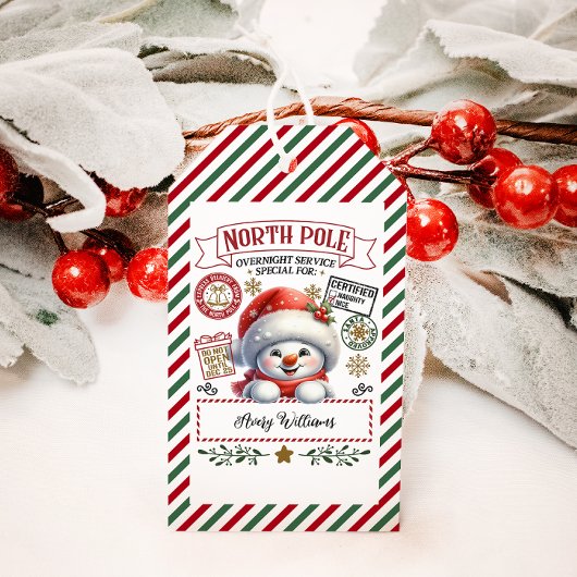 雪だるまクリスマススペシャル配信Sant ギフトタグ