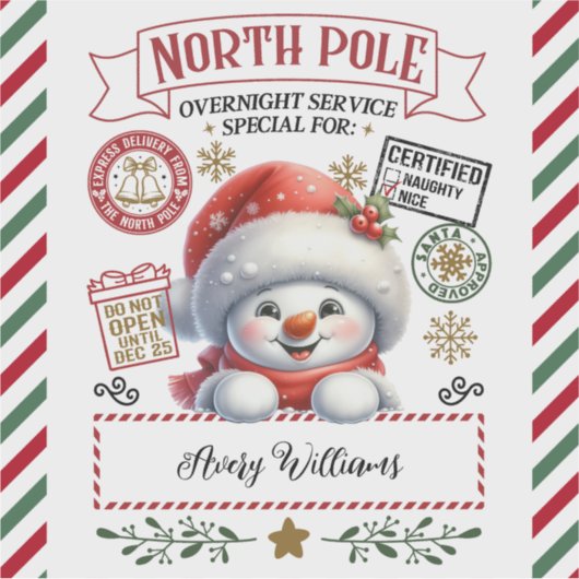 雪だるまクリスマススペシャル配信Sant シール (正面)