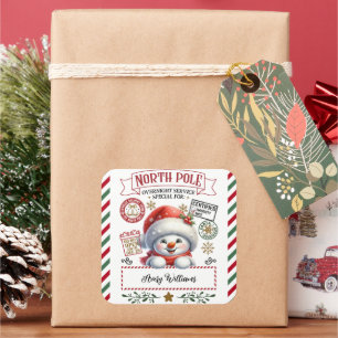 雪だるまクリスマススペシャル配信Sant スクエアシール