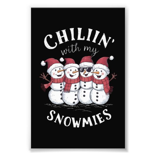 雪だるまクリスマスチリンと私のスノーミースギフト フォトプリント            (正面)