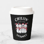 雪だるまクリスマスチリンと私のスノーミースギフト 紙コップ (正面)