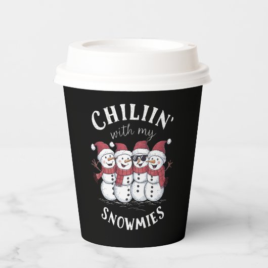 雪だるまクリスマスチリンと私のスノーミースギフト 紙コップ (正面)