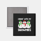 雪だるまクリスマスチリンと私の雪の醜いギ マグネット (正面/裏面)