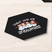 雪だるまクリスマスチリンと私の雪 ペーパーコースター (アングル)