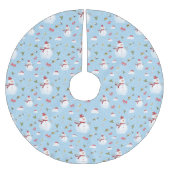 雪だるまクリスマスツリースカート ブラッシュドポリエステルツリースカート (正面)