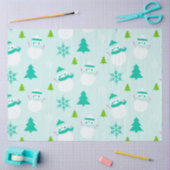 雪だるまクリスマスツリーズスノーフレークスグリーンクリスマス 薄葉紙 (クラフト)