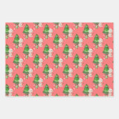 雪だるまクリスマスツリープレゼント ラッピングペーパーシート (正面3)