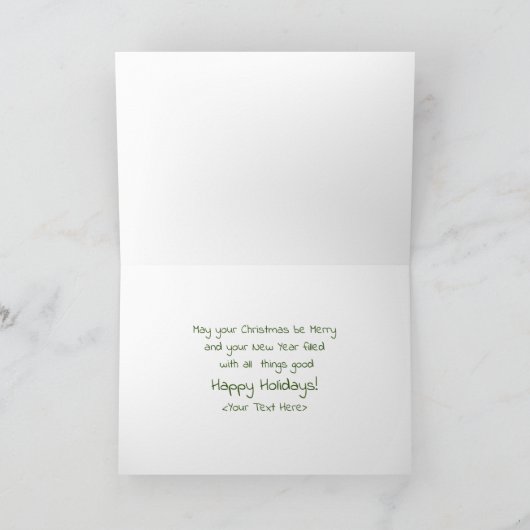 雪だるまクリスマスツリーホリデーフォトカード シーズンカード (内部)