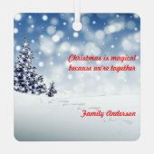 雪だるまクリスマスツリー雪メタルスクエアオーナメント メタルオーナメント (裏面)