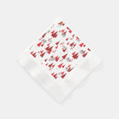 雪だるまクリスマスツリー 縁ありカクテルナプキン (角)