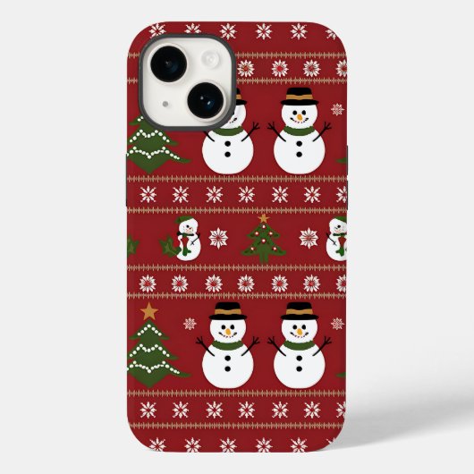 雪だるまクリスマスティーホリデーウィンターセータースタイル Case-Mate iPhoneケース (裏面)