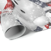 雪だるまクリスマスパターン ラッピングペーパー (ロールコーナー)