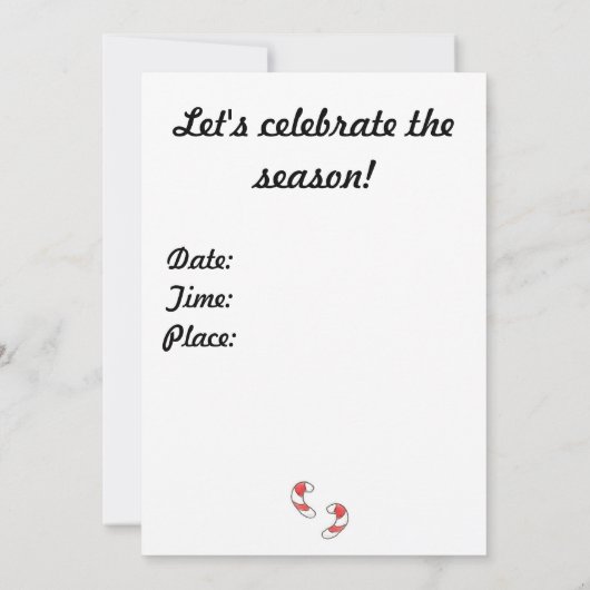 雪だるまクリスマスパーティの招待状ウォーターカラーアート 招待状 (裏面)