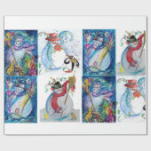 雪だるまクリスマスパーティーとペンギンのセレナーデ ラッピングペーパー (フラット)